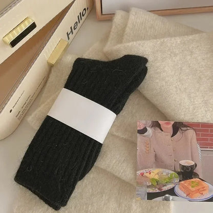 Winter Cashmere Wool Socks Women Thick Thermal Long Warm Boot Sox