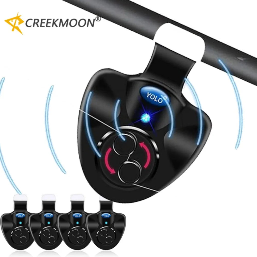 Electronic Fishing Rod Bite Alarm LED Sound Alert Bell Clip-On