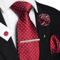 Men's Plaid Tie Clip Set with Pocket Square Cufflinks Wedding Accessories