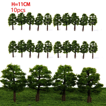 10Pcs Trees Train HO Scale Model Scenery Layout for Railroad Diorama