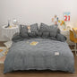 Cotton Duvet Cover 100% Cotton Bedding Set with Plaid Stripe 1 Duvet 2