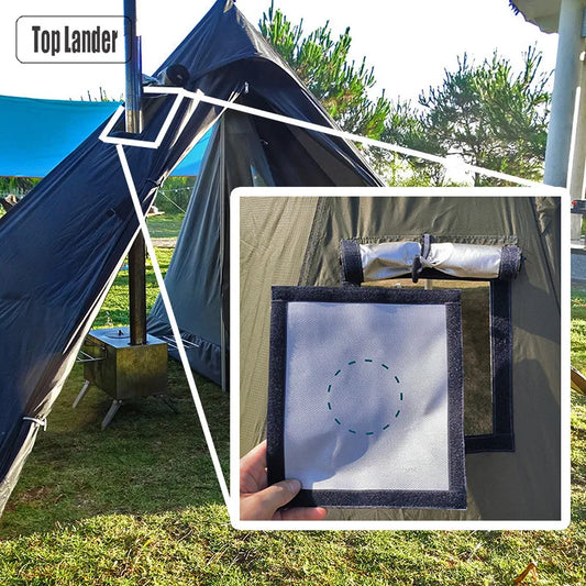 Hot Tent Stove Jack Fire Resistant Stove Pipe Vent Ring for Winter Camping