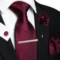 Men's Plaid Tie Clip Set with Pocket Square Cufflinks Wedding Accessories