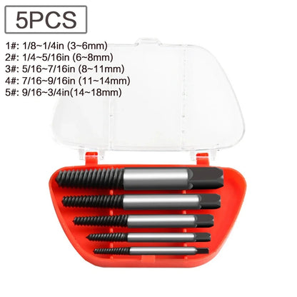 8Pcs Drill Bits Screw Extractor Remover Broken Damaged Easy Out Steel