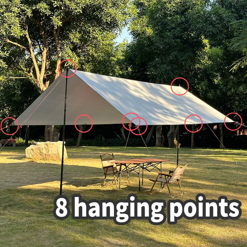 Waterproof Camping Tarp Awning Sun Shelter for Hiking Backpacking