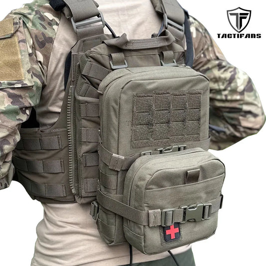 Mini Hydration Pack 2-in-1 MOLLE Rip-Away IFAK Pouch Medical Hunting Bag
