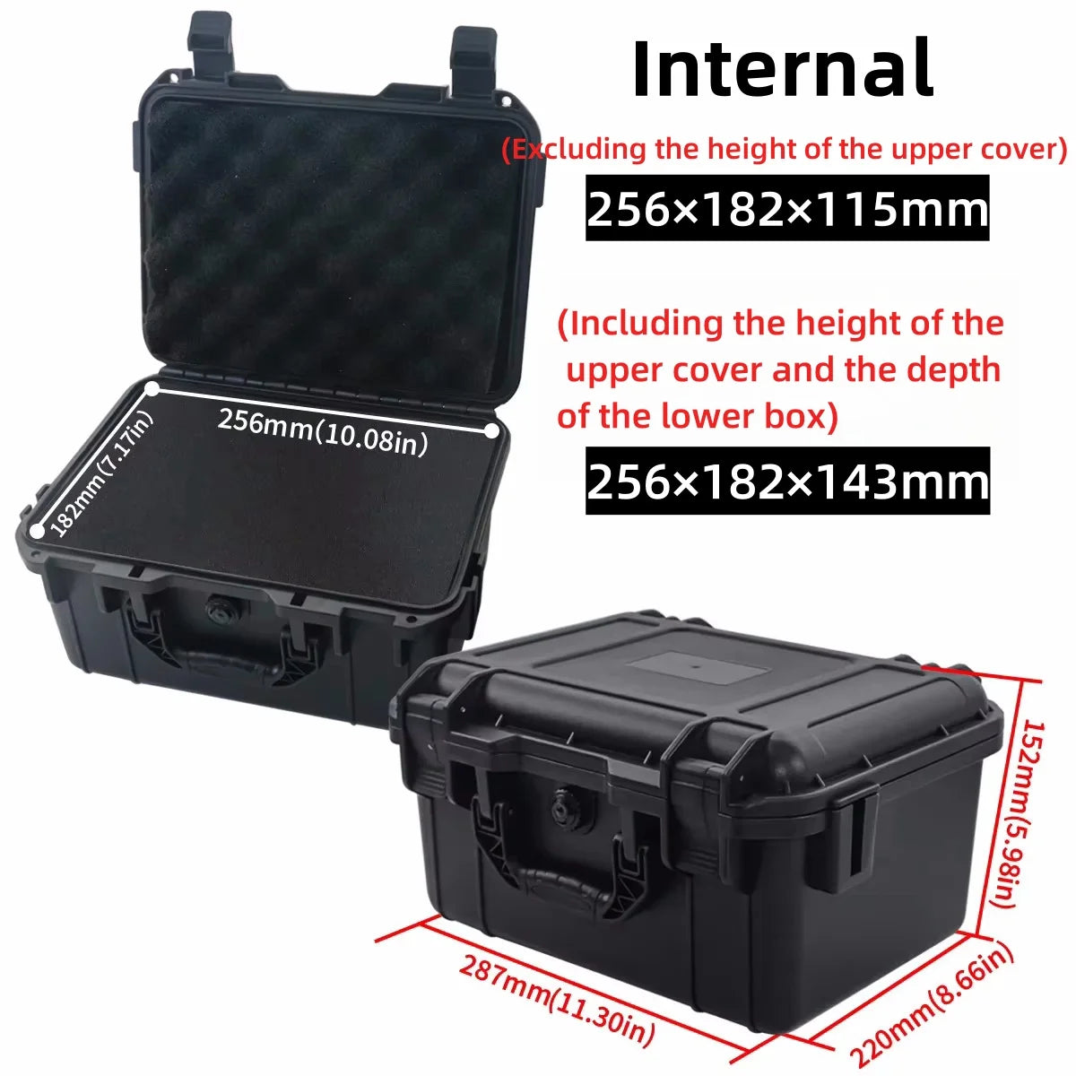 1pc Hard Carry Case Waterproof Storage Box with Pre-Cut Sponge Organizer