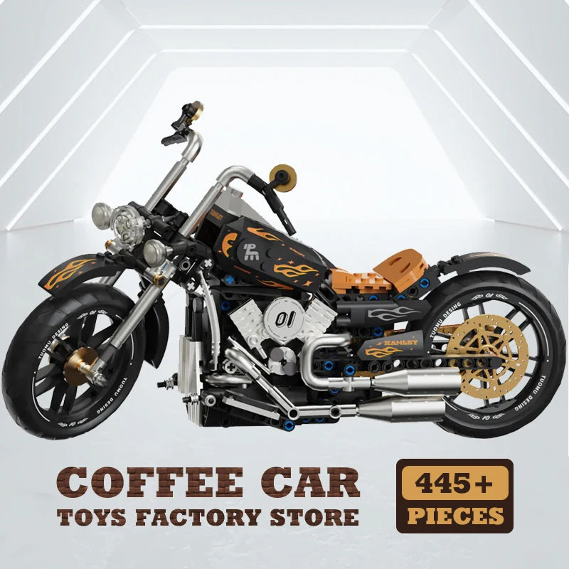 High-Tech Retro Motorbike MOC Building Blocks City Racing Motorcycle Model Toy Gift