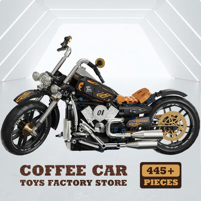 High-Tech Retro Motorbike MOC Building Blocks City Racing Motorcycle Model Toy Gift