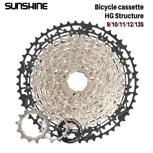 SUNSHINE Ultralight Carbon Steel Bicycle Cassette 9/10/11/12/13 Speed HG Sprocket MTB