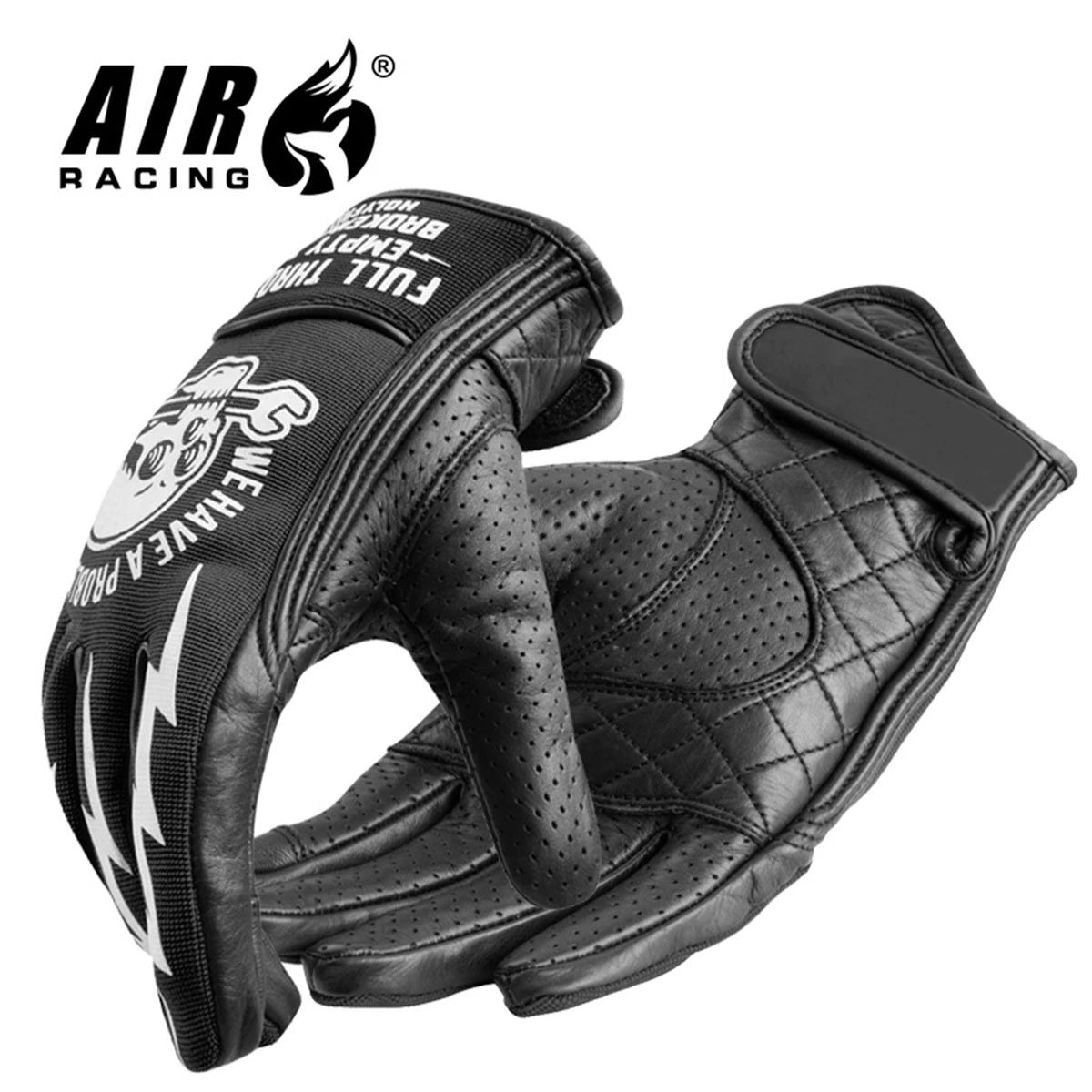 Leather Motorcycle Gloves for Men Long Waterproof Thermal Knuckle Protection