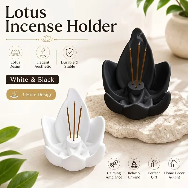 Lotus Incense Censer Holder Burner Home Decor Alloy Stick