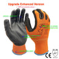 24 Pairs Work Gloves Safety Coated Grip Builders Gardening PU Black