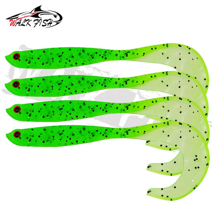 4PCS Fishing Lure Jigging Soft Baits 12.5cm 5.5g Hooks for Bass Pike