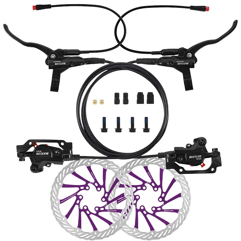 Hydraulic Disc Brake Set for E-Bike 160mm Rotors Power Control 1100mm 1800mm