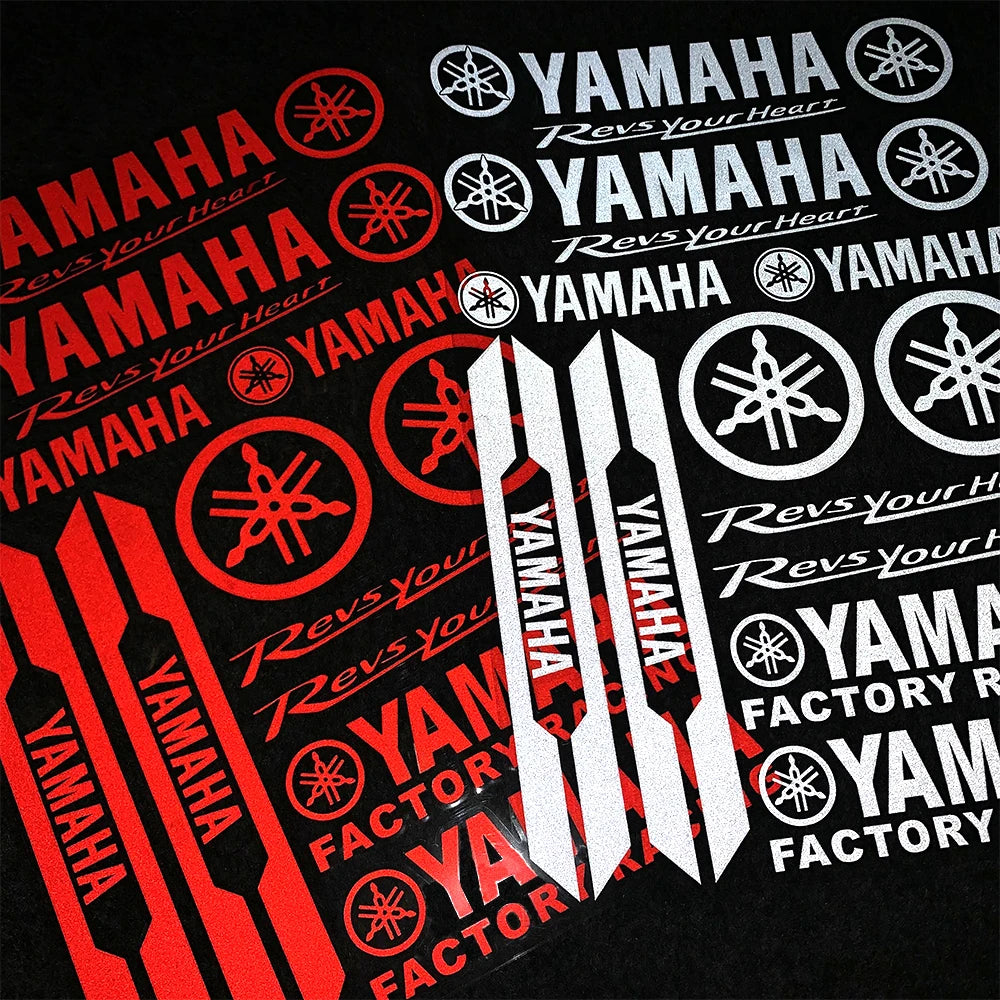 For Yamaha Motorcycle Bike Reflective Letter Stickers Racing Decals