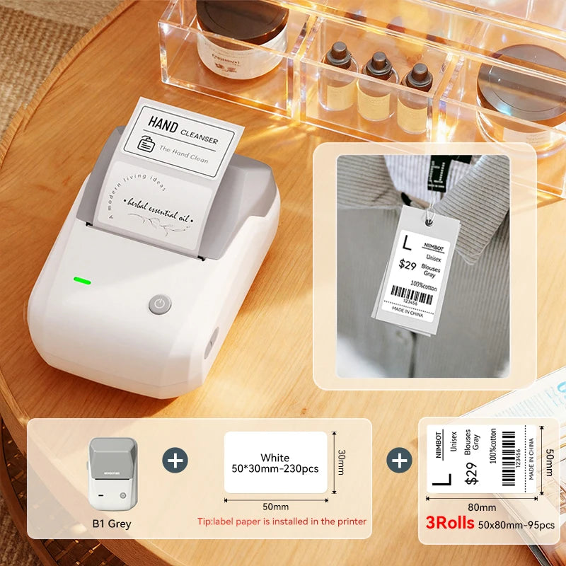 Niimbot B1 Portable Thermal Label Printer Mini Bluetooth Sticker Maker