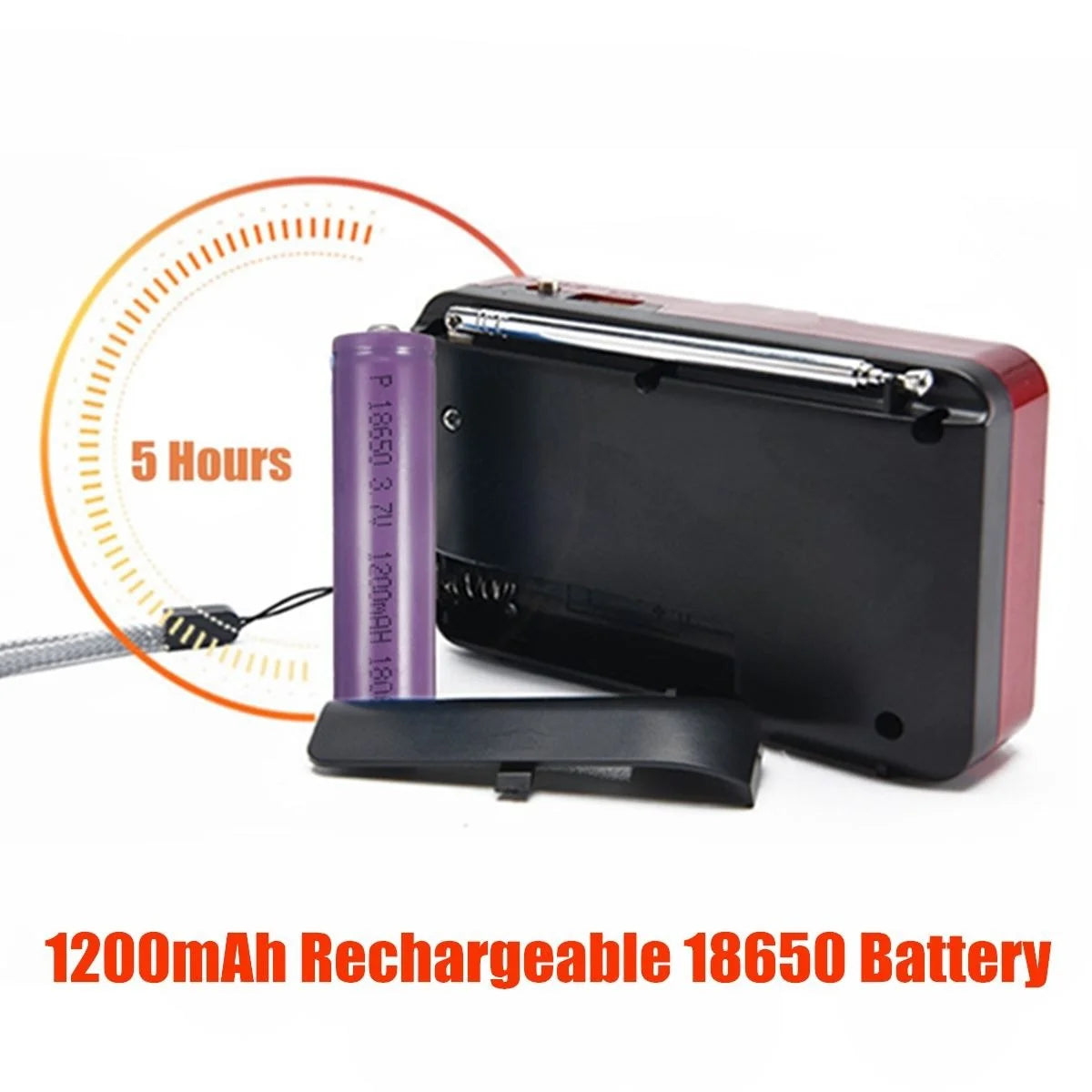Portable FM Radio Speaker Mini USB Rechargeable Digital Player SD Music
