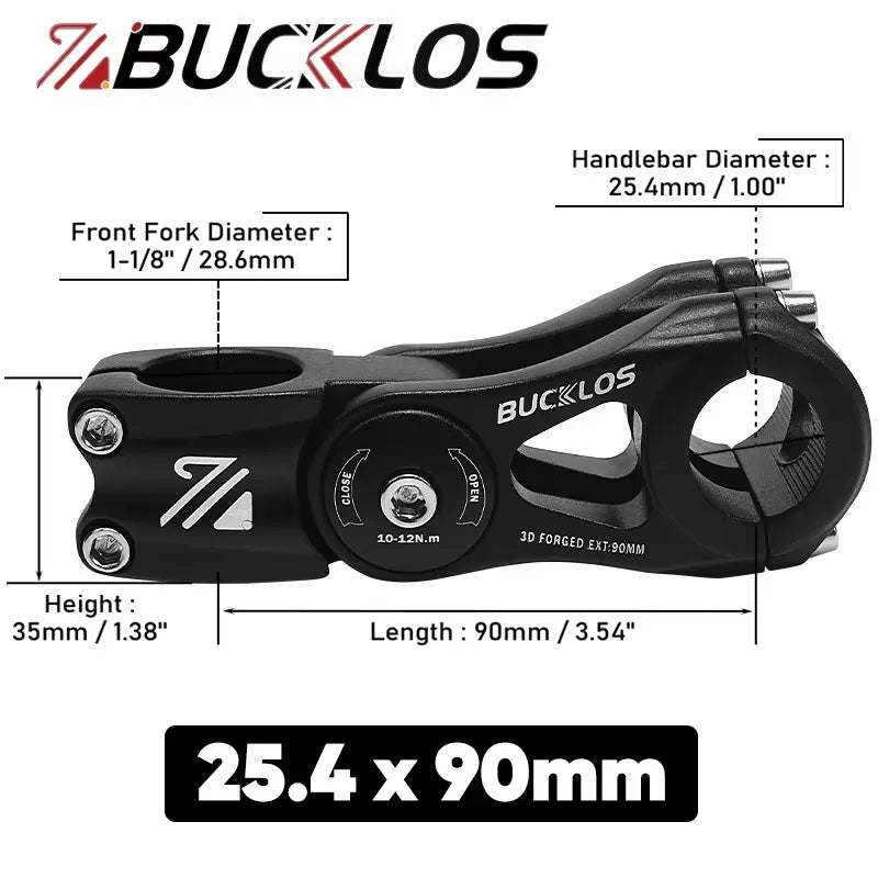 Adjustable Bicycle Handlebar Stem BUCKLOS 3D Forged MTB Road Bike Riser