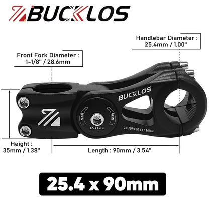 Adjustable Bicycle Handlebar Stem BUCKLOS 3D Forged MTB Road Bike Riser