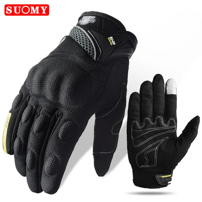 Suomy Summer Full Finger Motorcycle Gloves Breathable Touch Screen Wear-Resistant