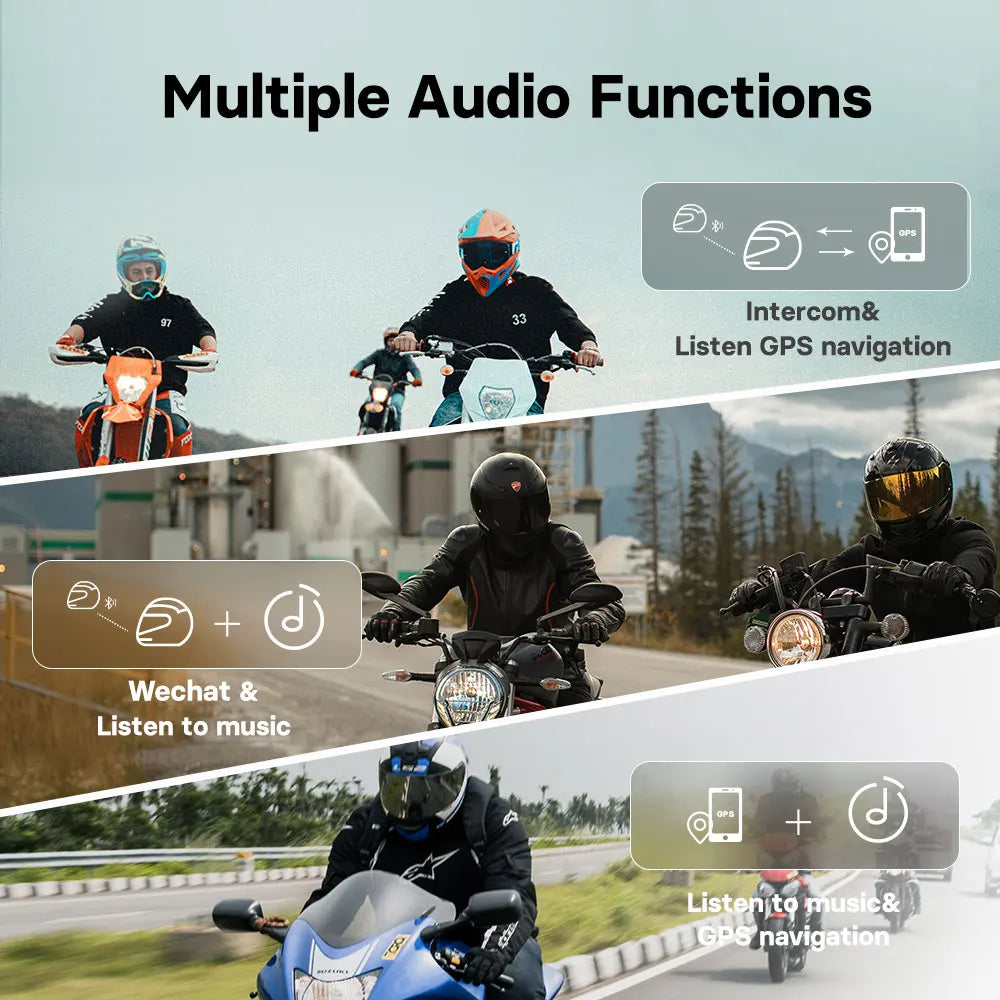 Freedconn R1 Pro Bluetooth Motorcycle Intercom Helmet Headset Group Speaker Headphone WiFi App Motorbike Dash Cam Moto Auto Dvr-EXPROTAS