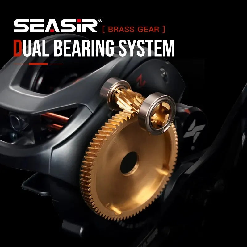 SEASIR Cast X2 Baitcasting Reel 7.3:1 Carbon Dual Brake Fishing