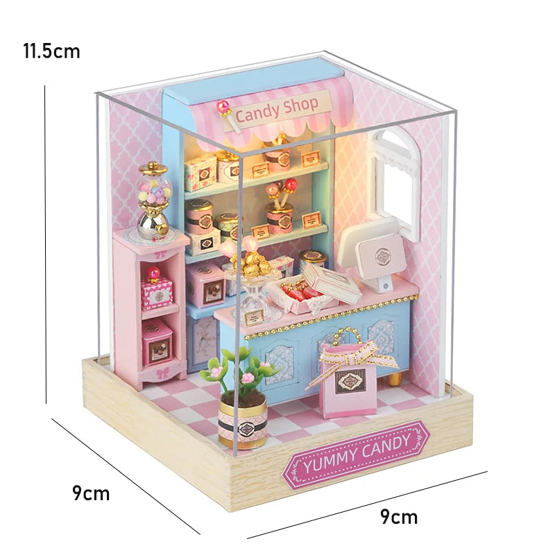 DIY Miniature Dollhouse 3D Puzzle Kit with Furniture & LED Lights Room Decor Gift - EXPROTAS