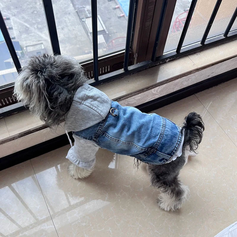 Puppy Denim Coat Jacket for Small Medium Dogs Pet Clothing Vest