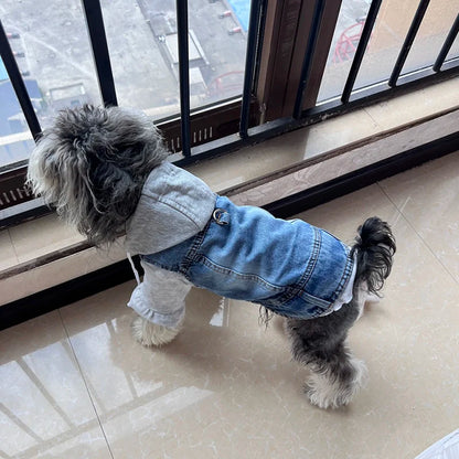 Puppy Denim Coat Jacket for Small Medium Dogs Pet Clothing Vest