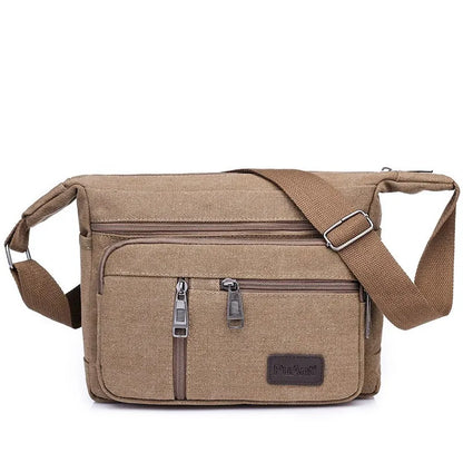 Men's Canvas Shoulder Bag Crossbody Tote Travel Messenger Fashion Handbag
