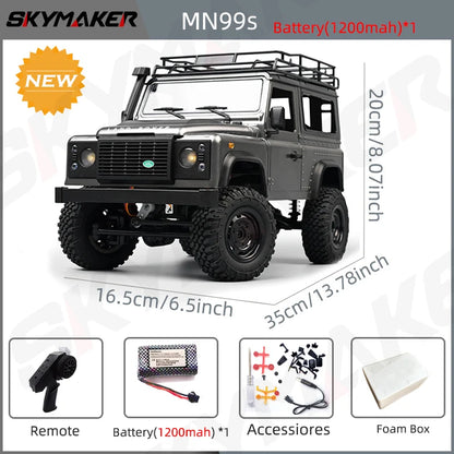 New MN99s MN98 1:12 MN Model RTR Version RC Car 2.4G 4WD RC Rock Crawler Defender Remote Control Car 1/12 RC Truck Cars Toys-EXPROTAS