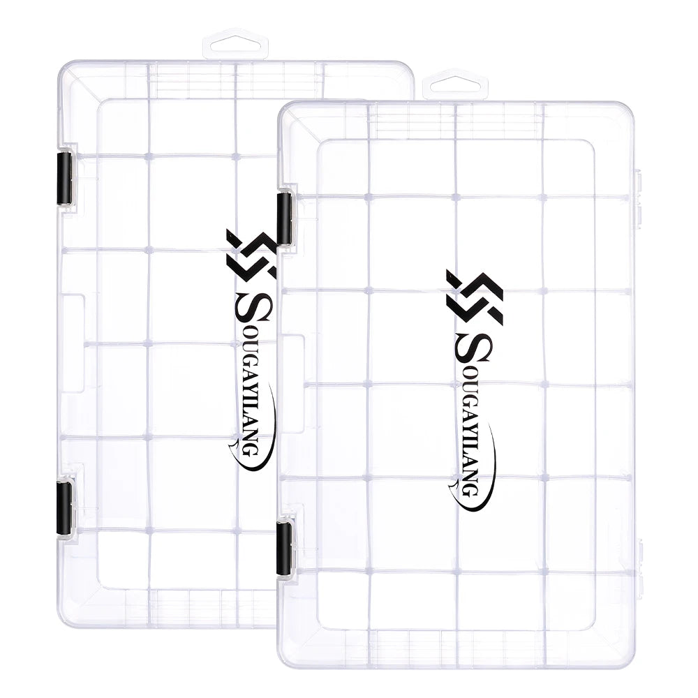 Sougayilang 1/2/4pcs 3600/3700 Plastic Fishing Tackle Box, Portable Bait Storage