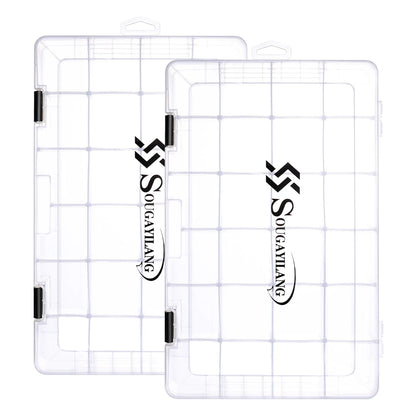 Sougayilang 1/2/4pcs 3600/3700 Plastic Fishing Tackle Box, Portable Bait Storage