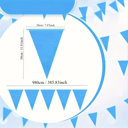 33ft Pennant Banner Flag 20Pcs Triangle Bunting Party Decoration Blue
