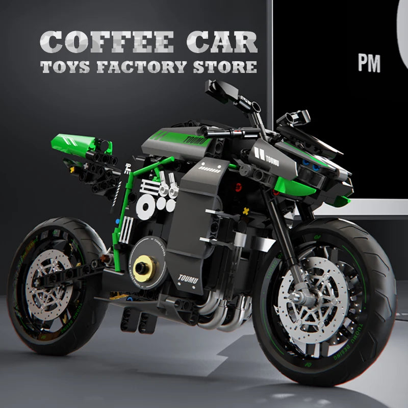 High-Tech Mecha Motorcycle Building Blocks 3D MOC Model Kit Educational Toy Gift