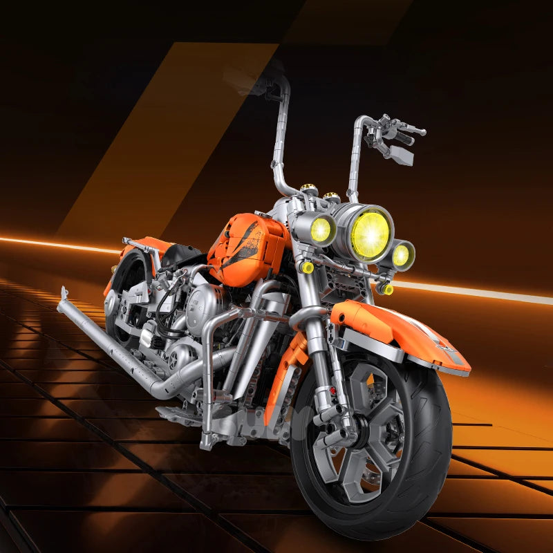 1:5 Classic Cruiser Motorcycle Building Blocks 2392pcs DIY Engineering Model Toy Gift