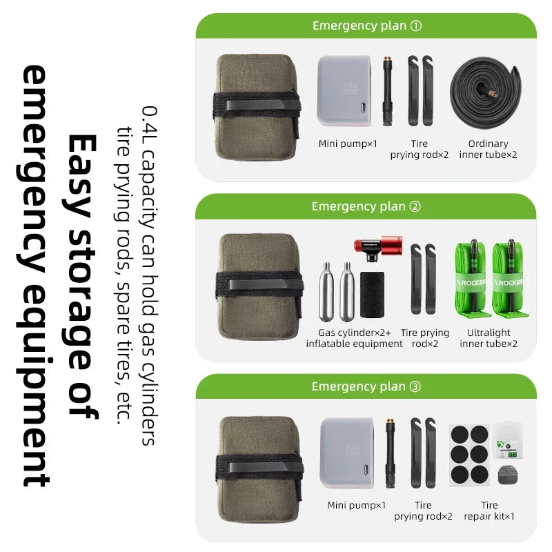 ROCKBROS Bike Saddle Bag Waterproof MTB Road Mini 0.4L Tail Bag Lightweight