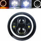 7" LED Headlight w/ DRL Angel Eyes for Harley Honda Yamaha Jeep H4