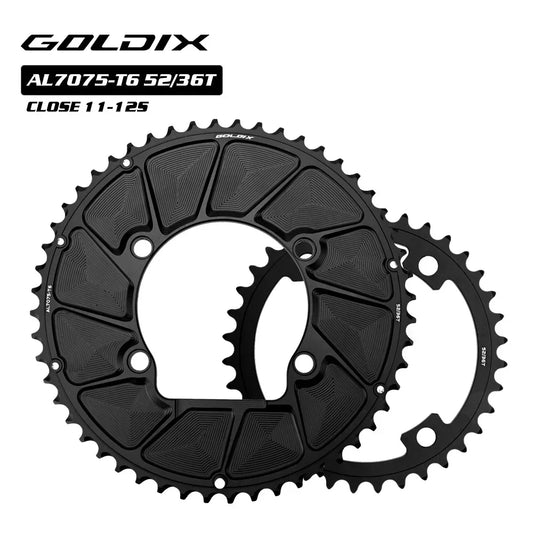 GOLDIX 110BCD 2X Aero Double Chainring 4-Bolt for Shimano R9200 R8100 R7100