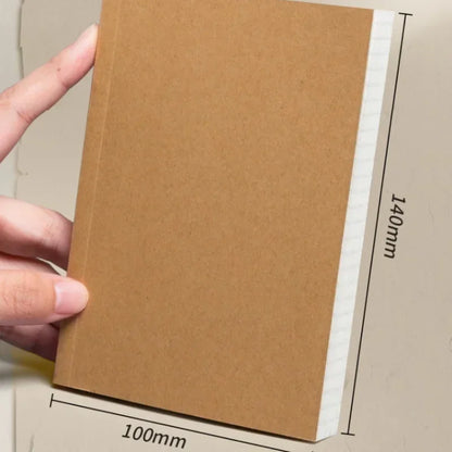 A6 Pocket Notebook 256 Pages Lined Notepad Journal Kraft Paper Cover