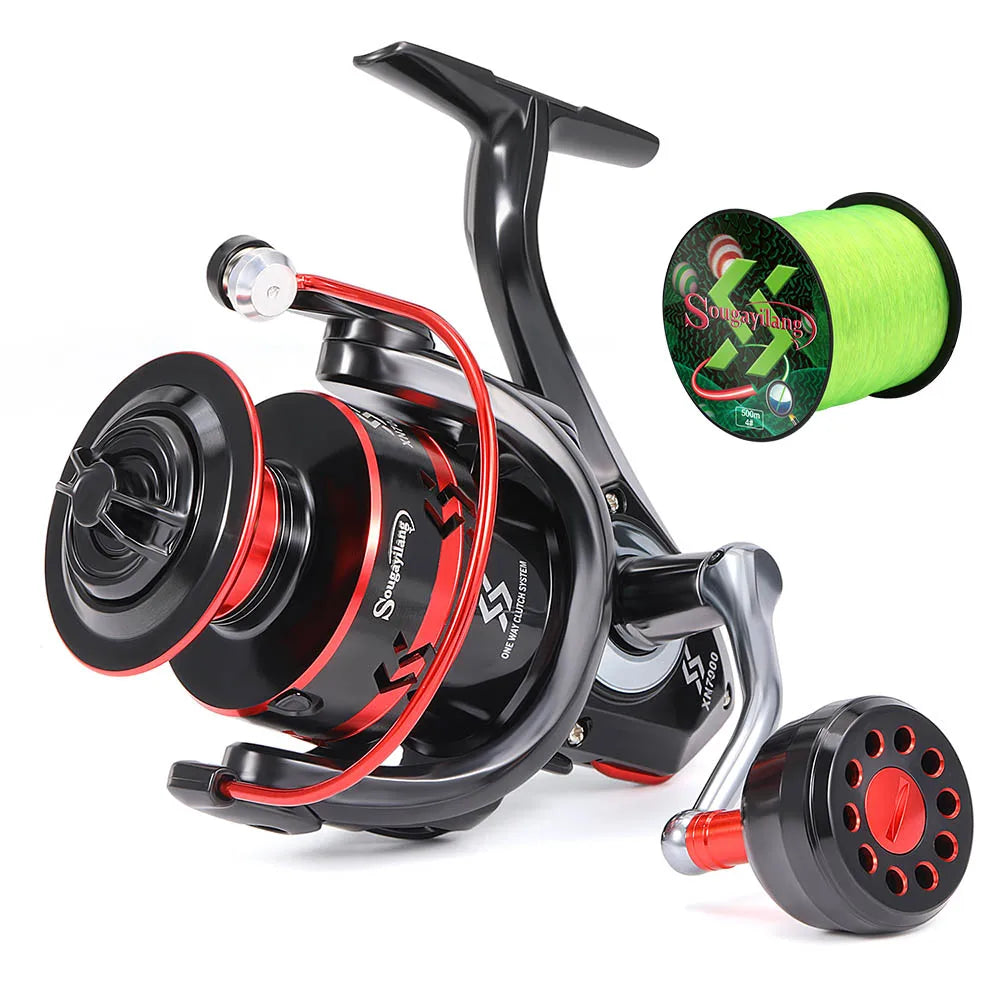 Spinning Fishing Reel Sougayilang 2000-7000 12+1BB 16kg Drag with Line