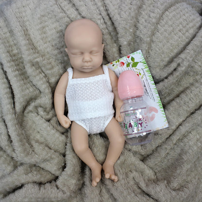 33cm Loulou Full Body Silicone Reborn Doll Open Mouth Unpainted Baby Girl