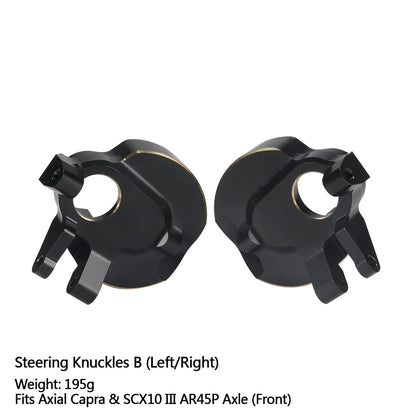 Black Brass Steering Knuckle Portal Cover Weights for Axial Capra SCX10 III