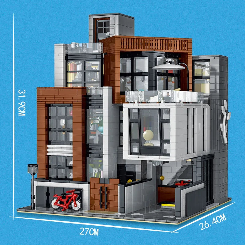 MOC-87366 Creative Modern Villa Modular City Architecture Building Block Bricks Model Street View Sets Kid Toy for Children Gift-EXPROTAS