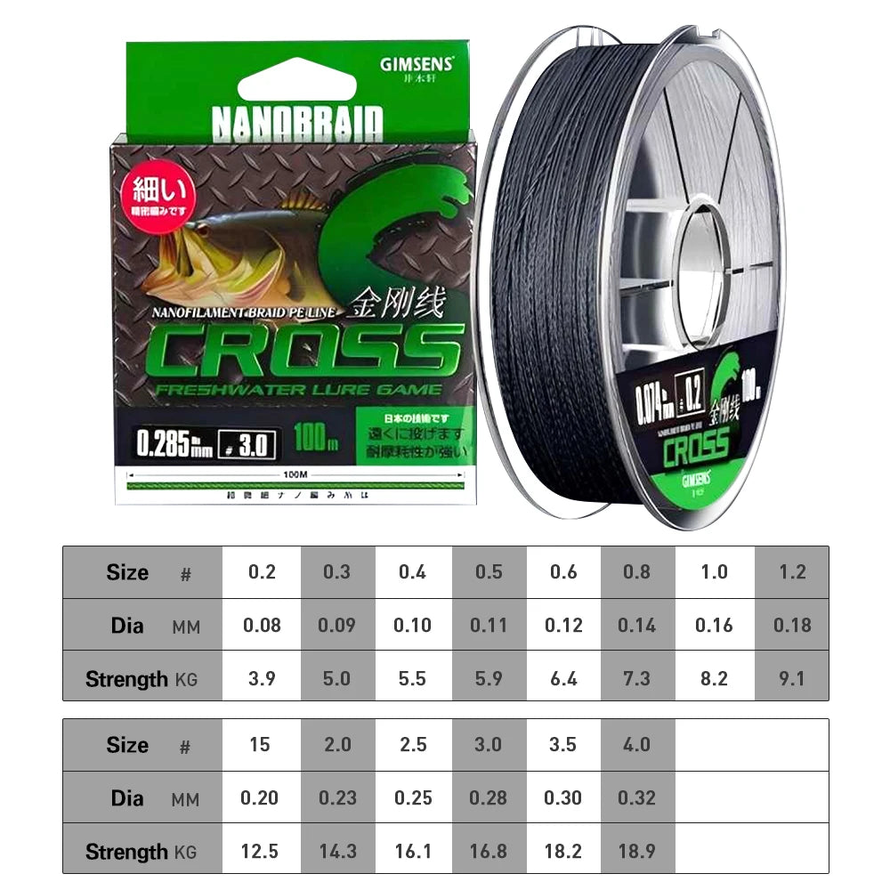 300M Braided PE Fishing Line 4 Strands Multifilament Carp Sea Fishing