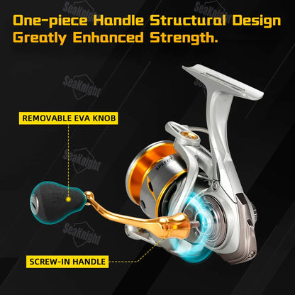 SeaKnight SAW Series Speedy 6.2:1 Spinning Fishing Reel 3000/4000/5000/6000, 24LB Ultra-Light Seawater Proof
