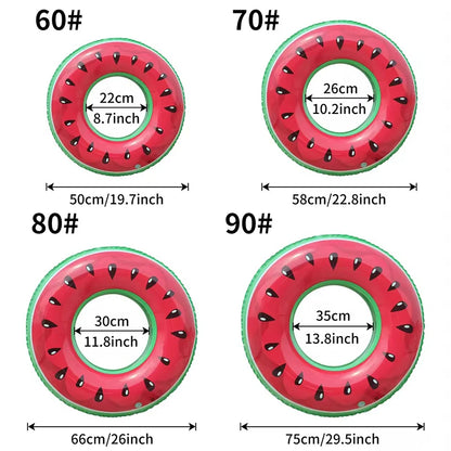 1PC Watermelon Inflatable Swim Ring, Adult Pool Float, Thickened PVC Floats, Summer Beach Water Toy Pool Party Ring