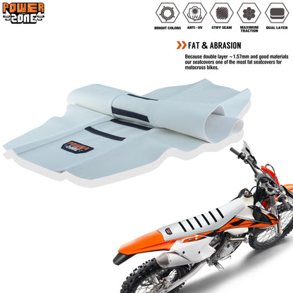 Powerzone Universal Seat Cover Soft Waterproof Non-slip Ribbed Motorcycle Seat Cover For SXF EXC KXF CRF YZF WR TC TE - EXPROTAS