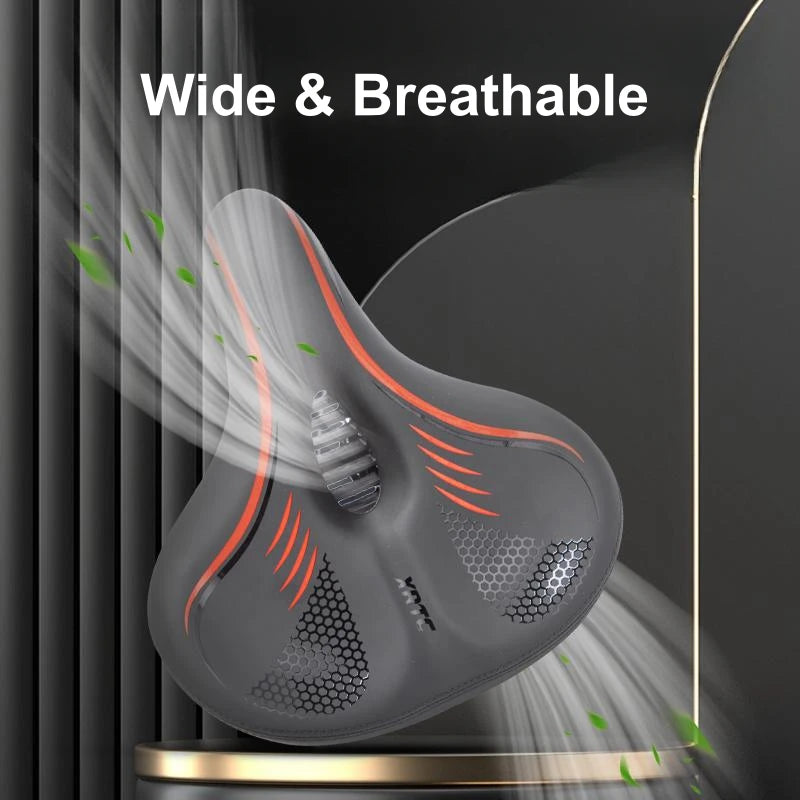 Oversize Wide Padded Bike Saddle Shock Absorbing Seat Indoor Outdoor Bicycle